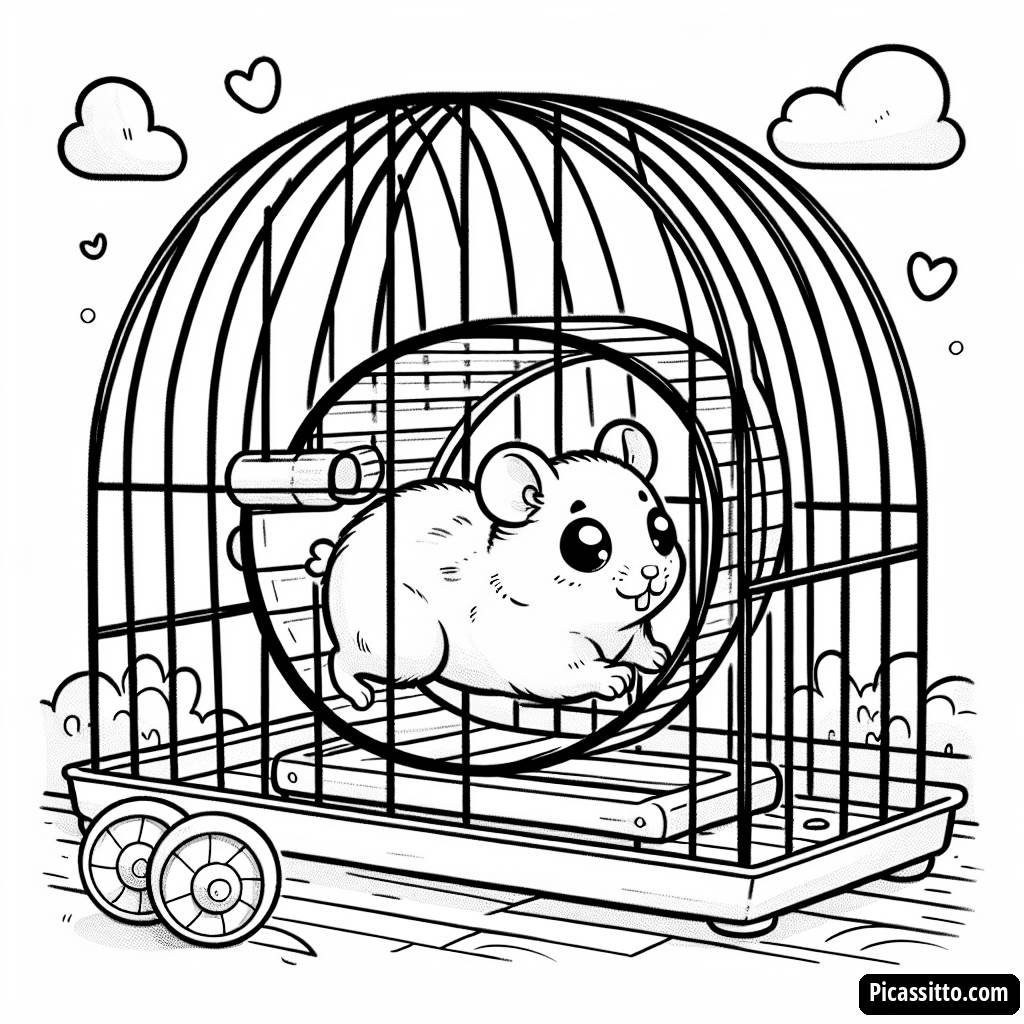 Page à Colorier Hamster Curieux