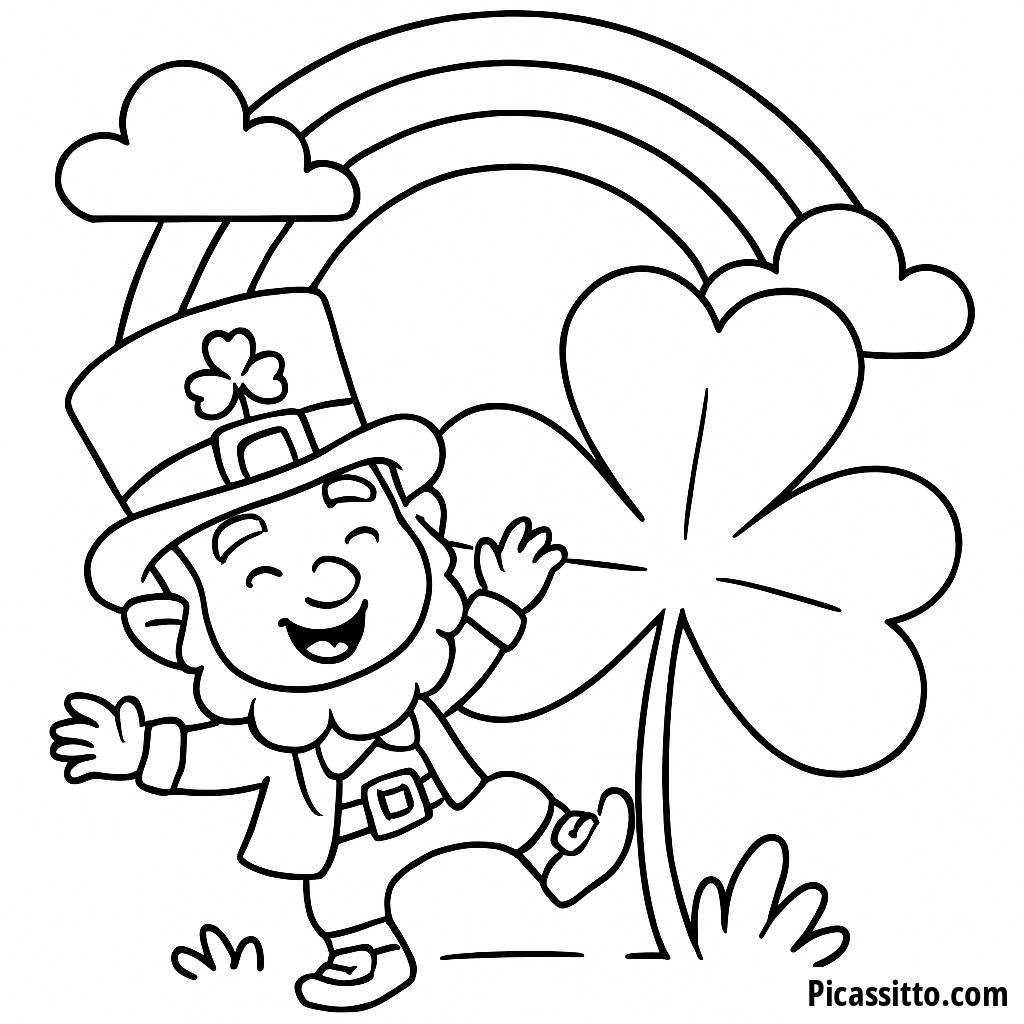 Tanzender Leprechaun Ausmalbild