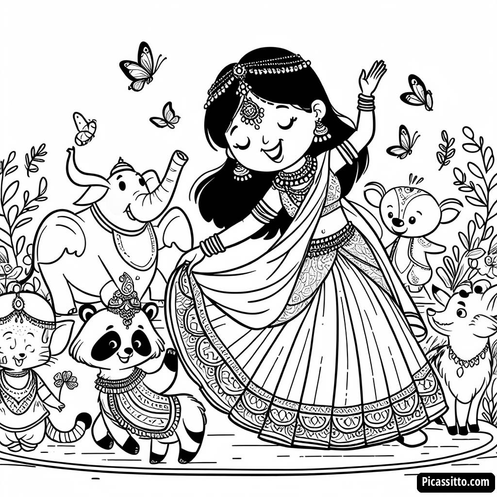 Раскраска Танцующей Принцессы