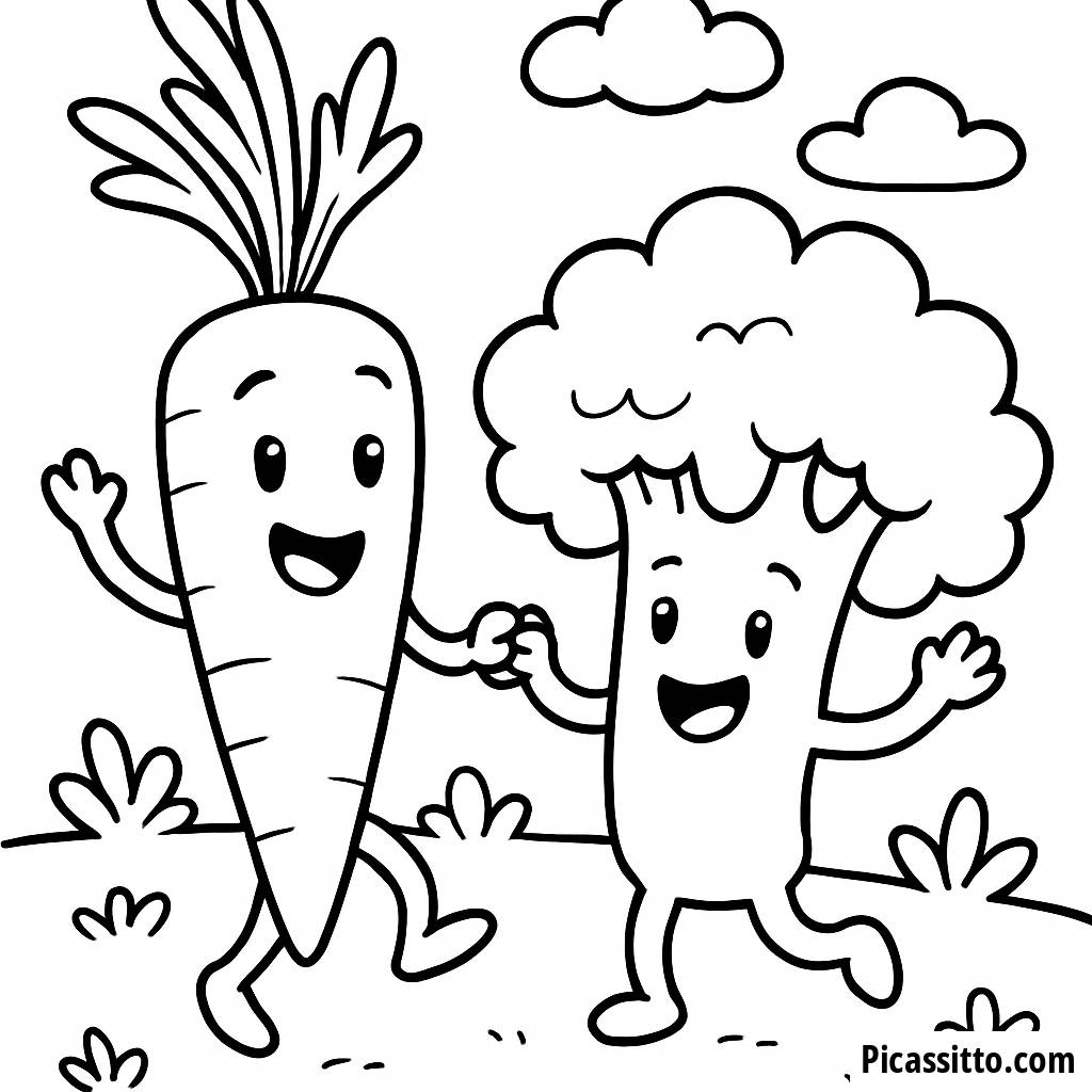 Tanzende Gemüse Malvorlage