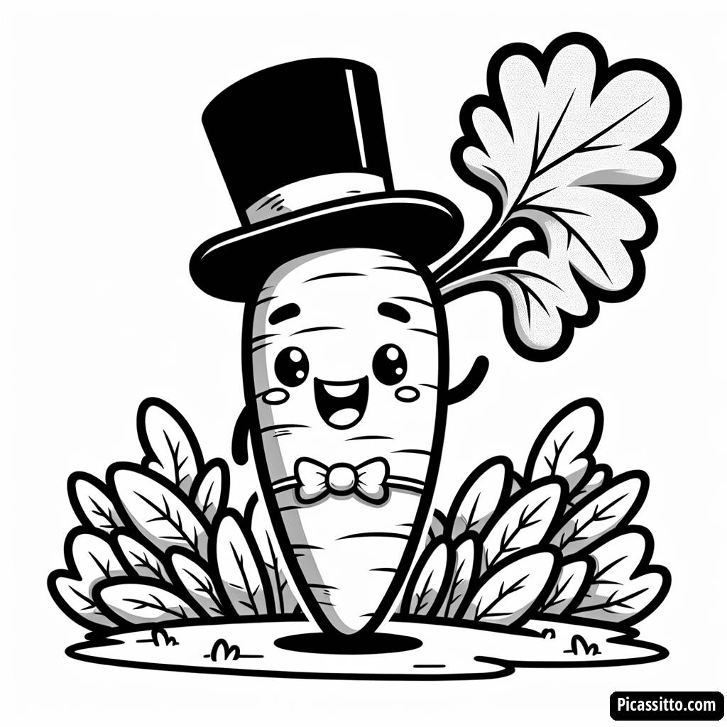 Schicke Karotten Ausmalbild