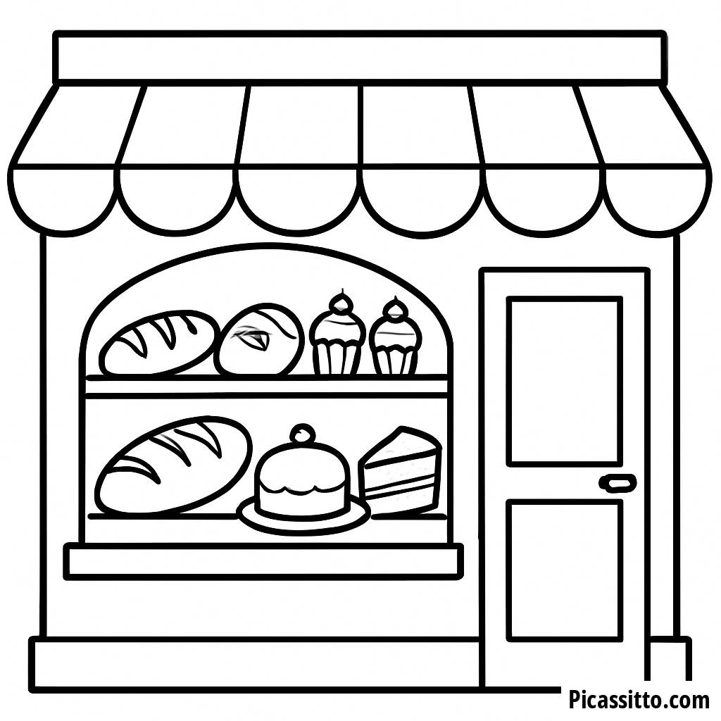 Página para Colorir da Padaria Deliciosa