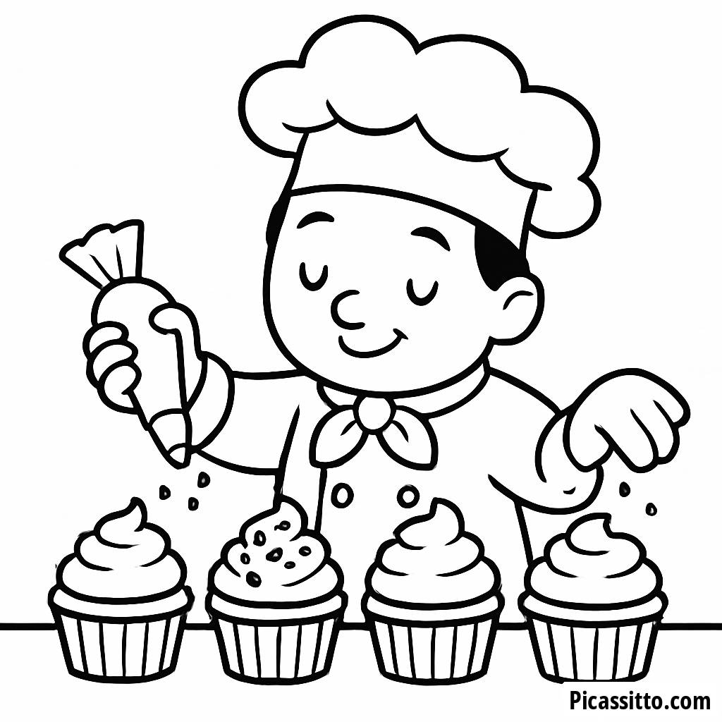 Leckere Chef Malvorlage