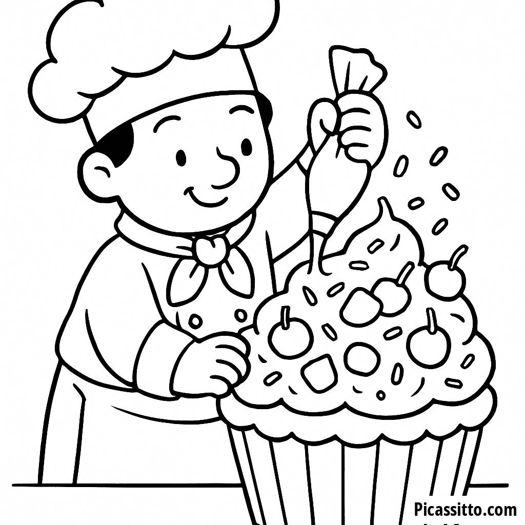 Página para Colorear del Delicioso Chef