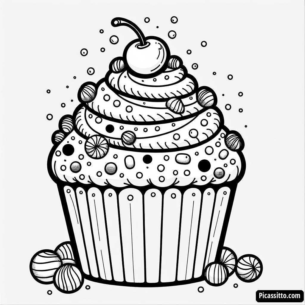 Leckere Riesen-Cupcake Malvorlage