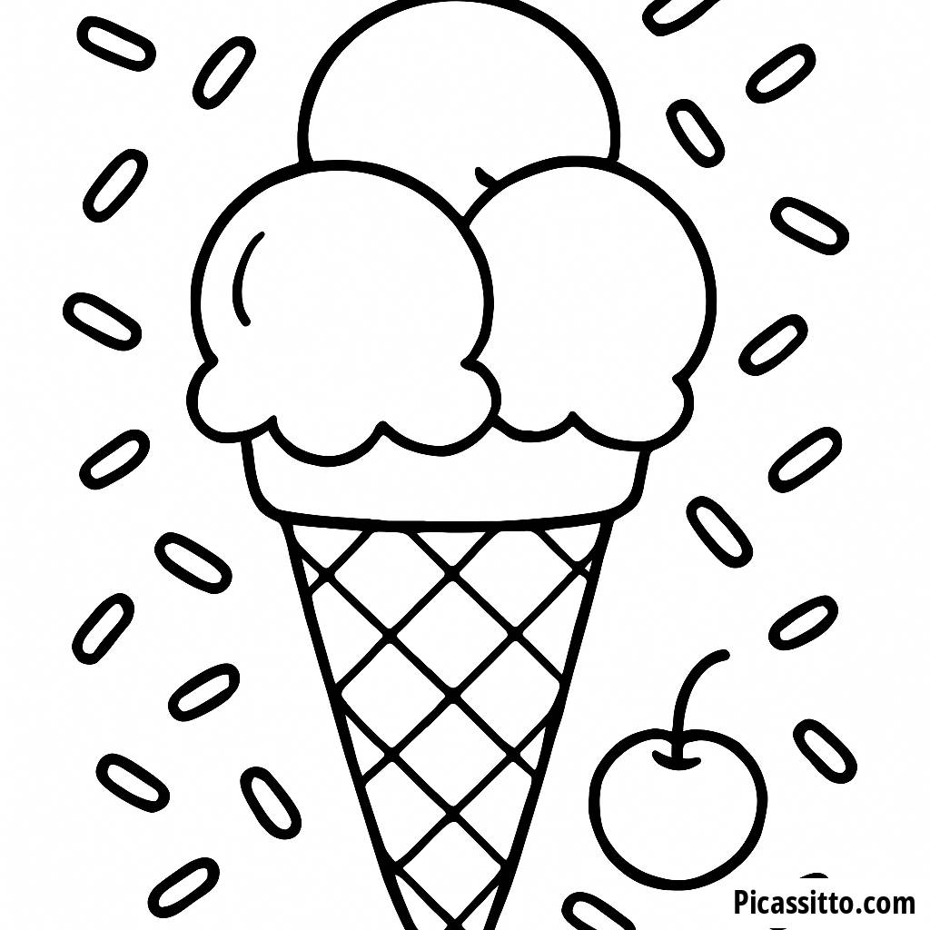 Leckeres Eiscone Malvorlage
