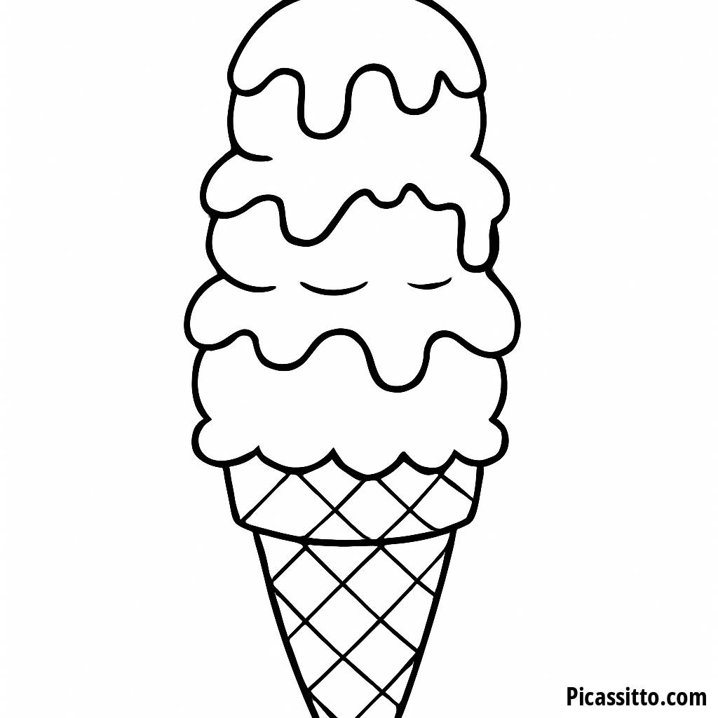 Leckere Eiscreme-Tüte Ausmalbild