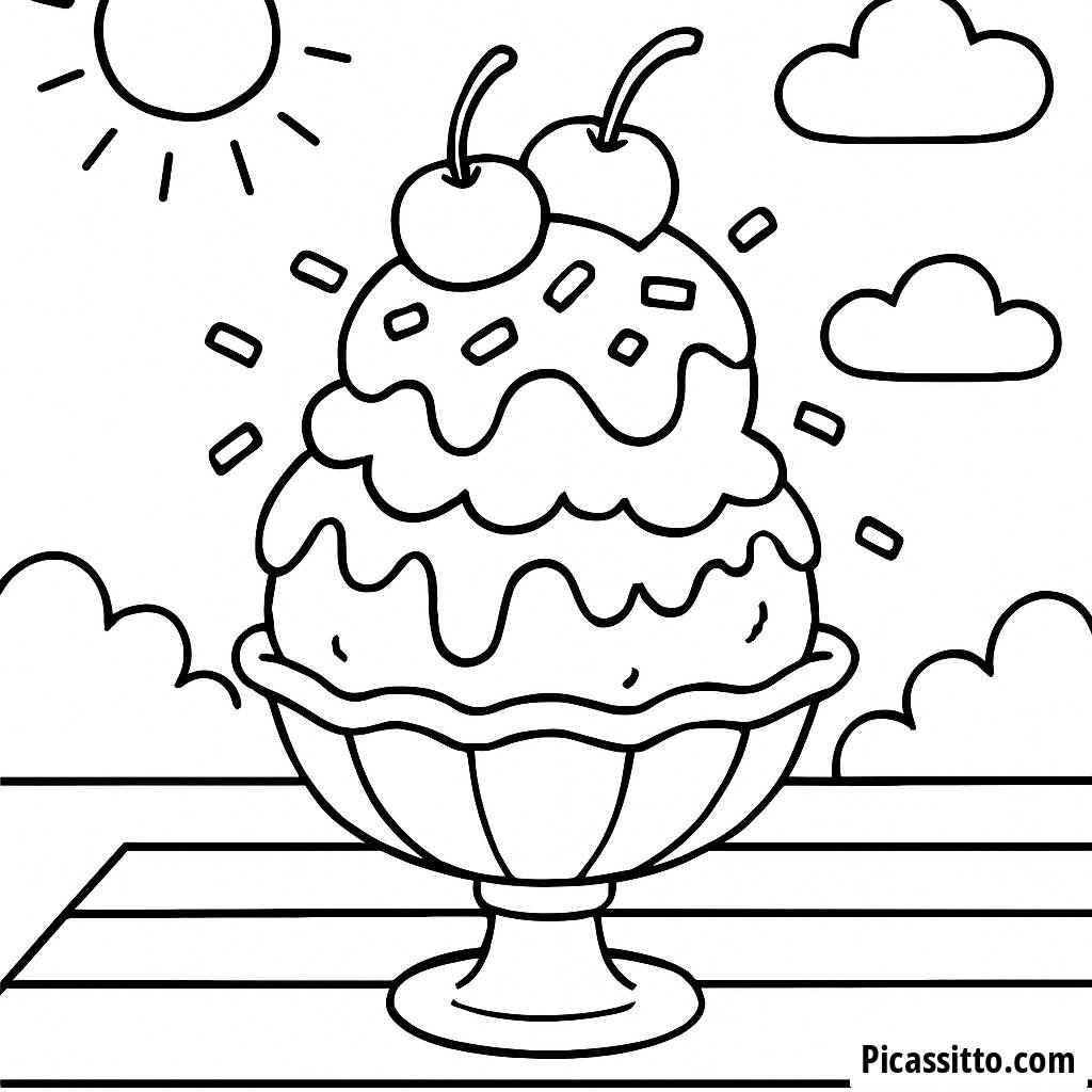 Leckere Eisbecher Malvorlage