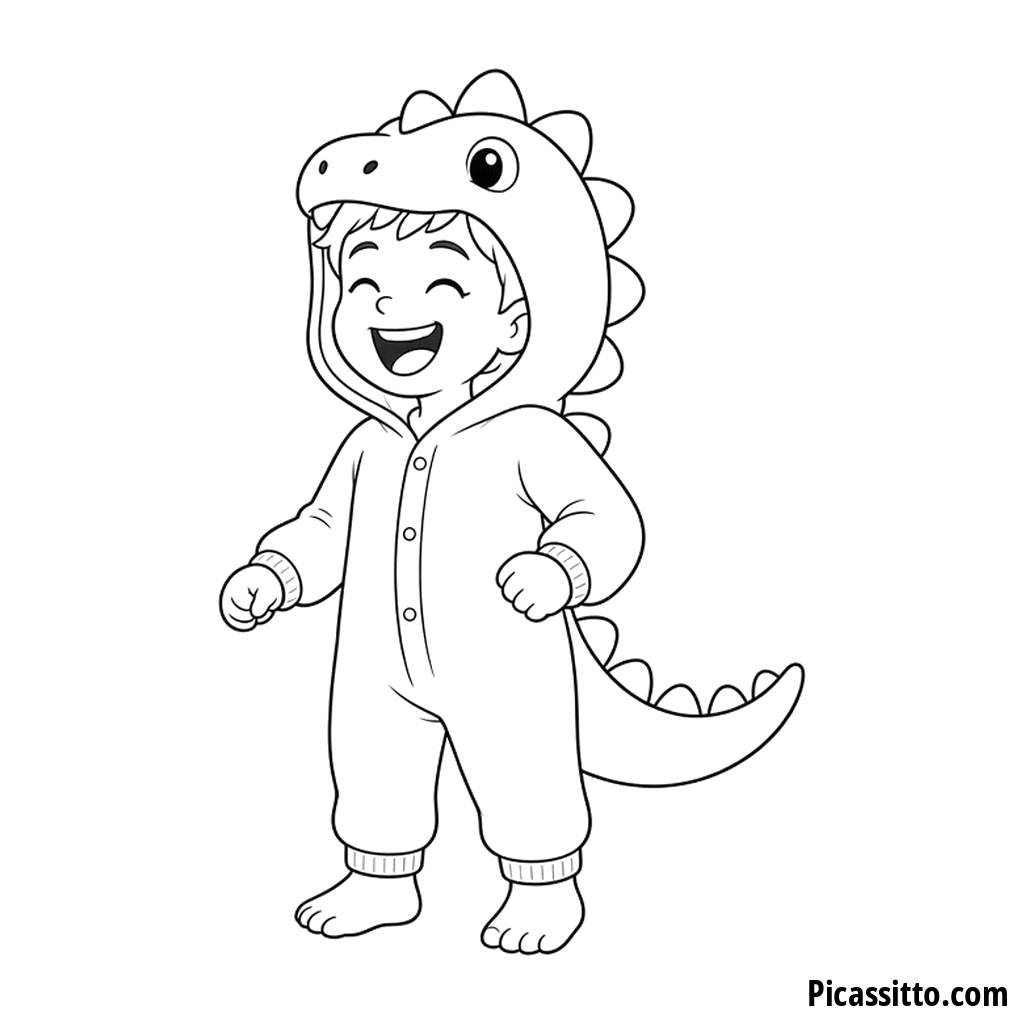 Dinosaur Costume Coloring Page