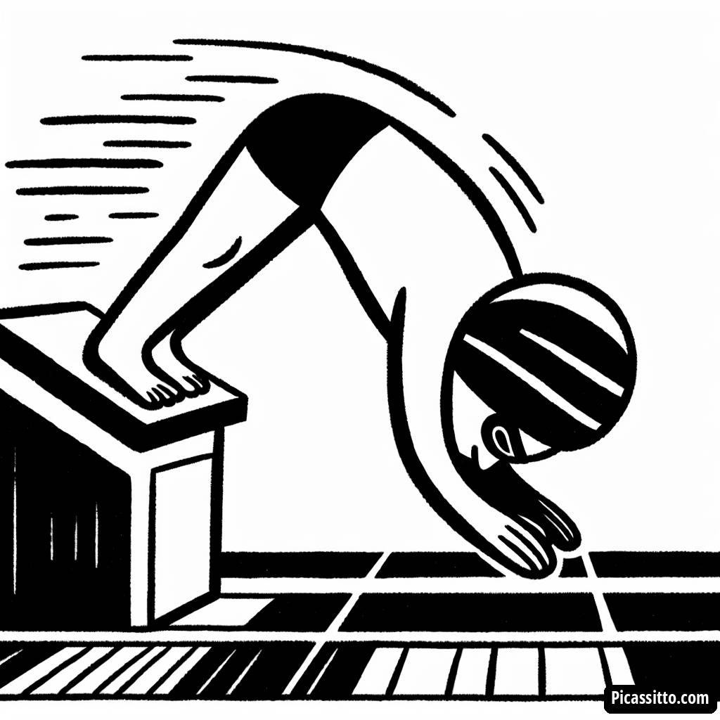 Diving into Fun: Swimmer Coloring Page