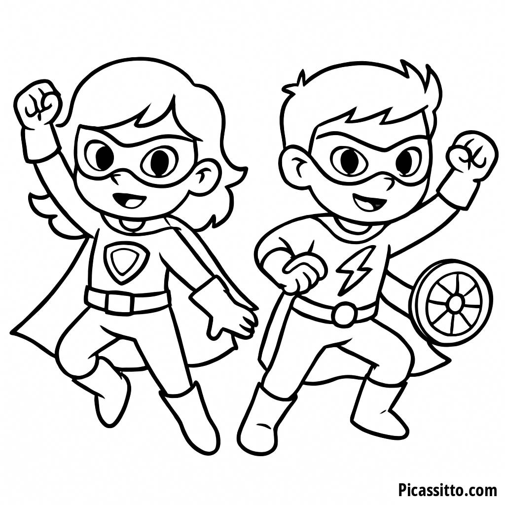 Page à Colorier de Super-héros Dynamiques