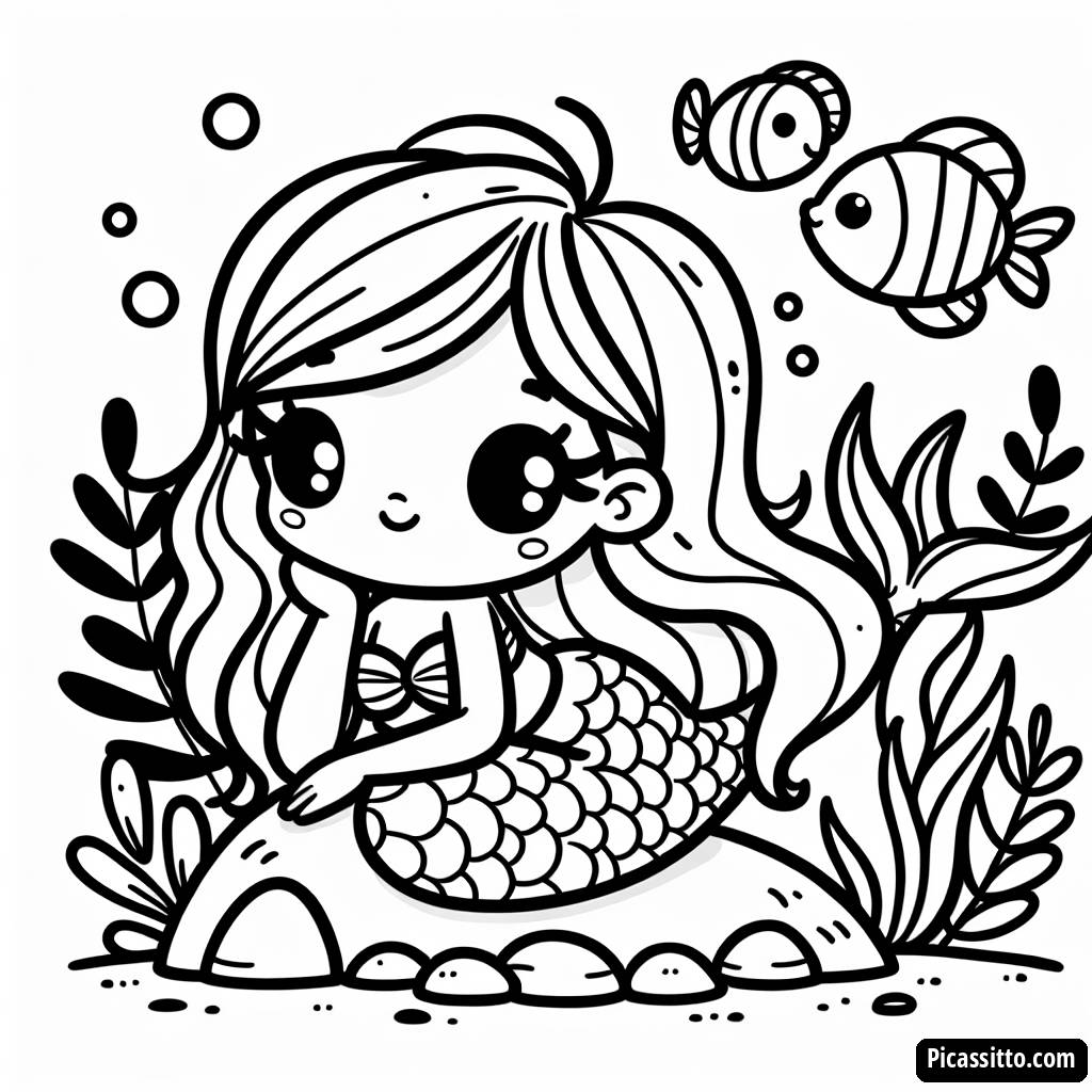 Verzaubernde Meerjungfrau Ausmalbild