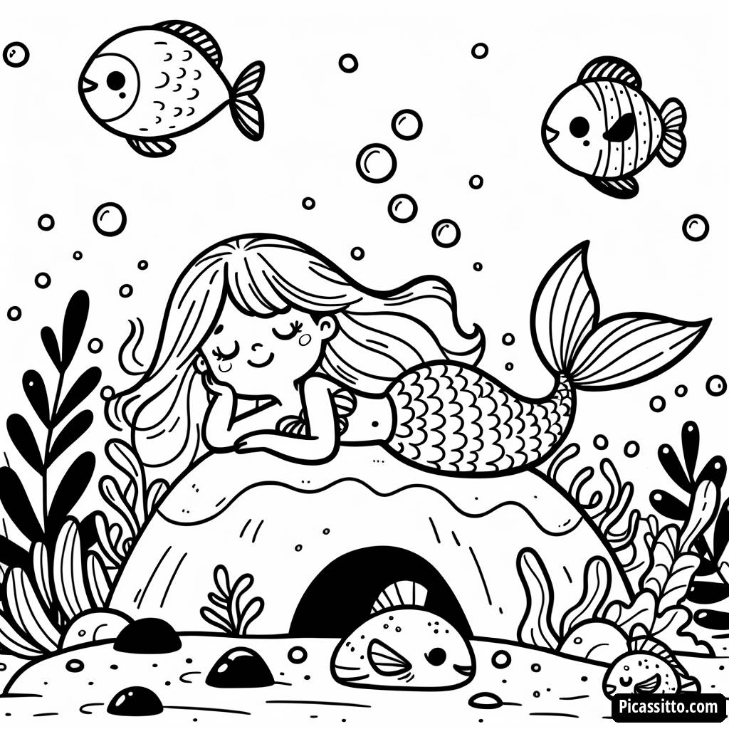 Fesselnde Meerjungfrau Ausmalbild