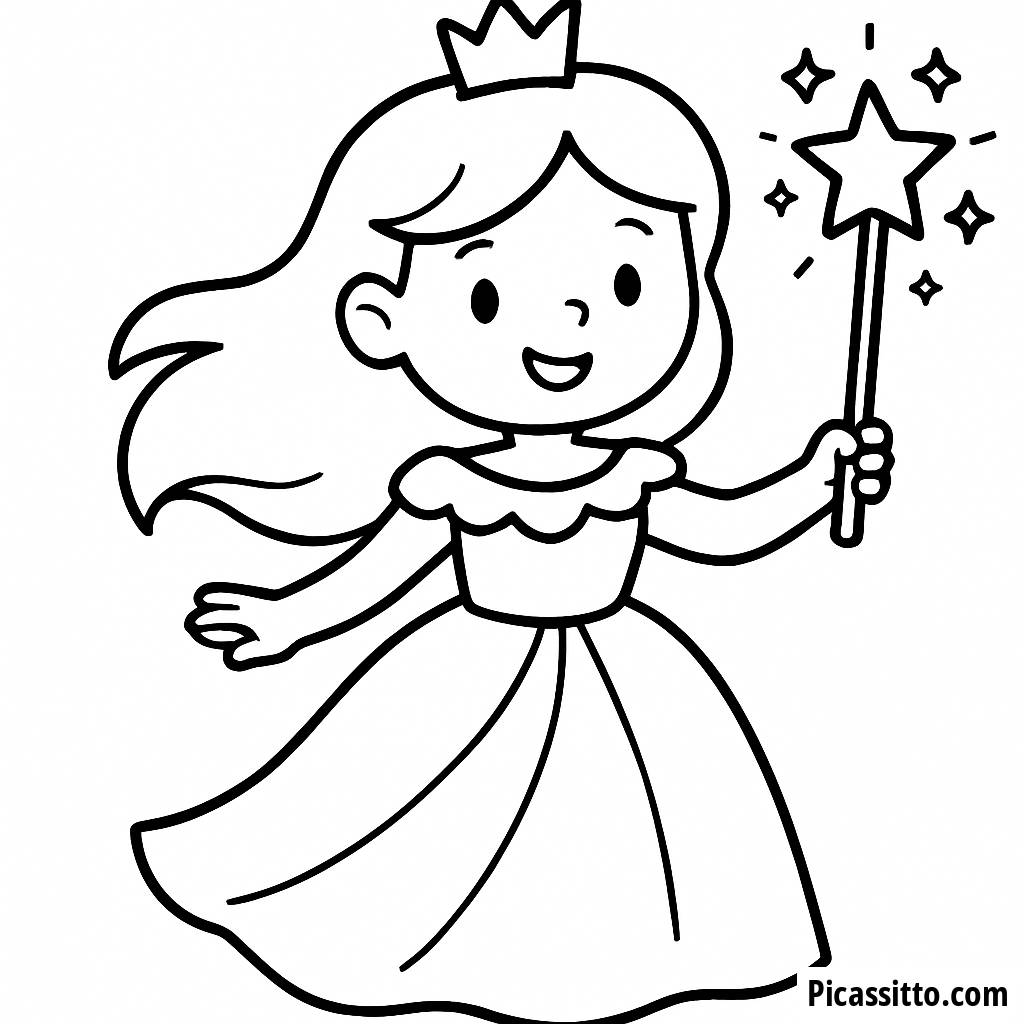 Página para Colorir da Princesa Encantadora