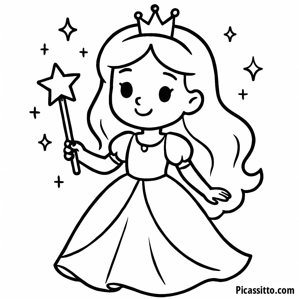 Página para Colorear de la Princesa Encantadora