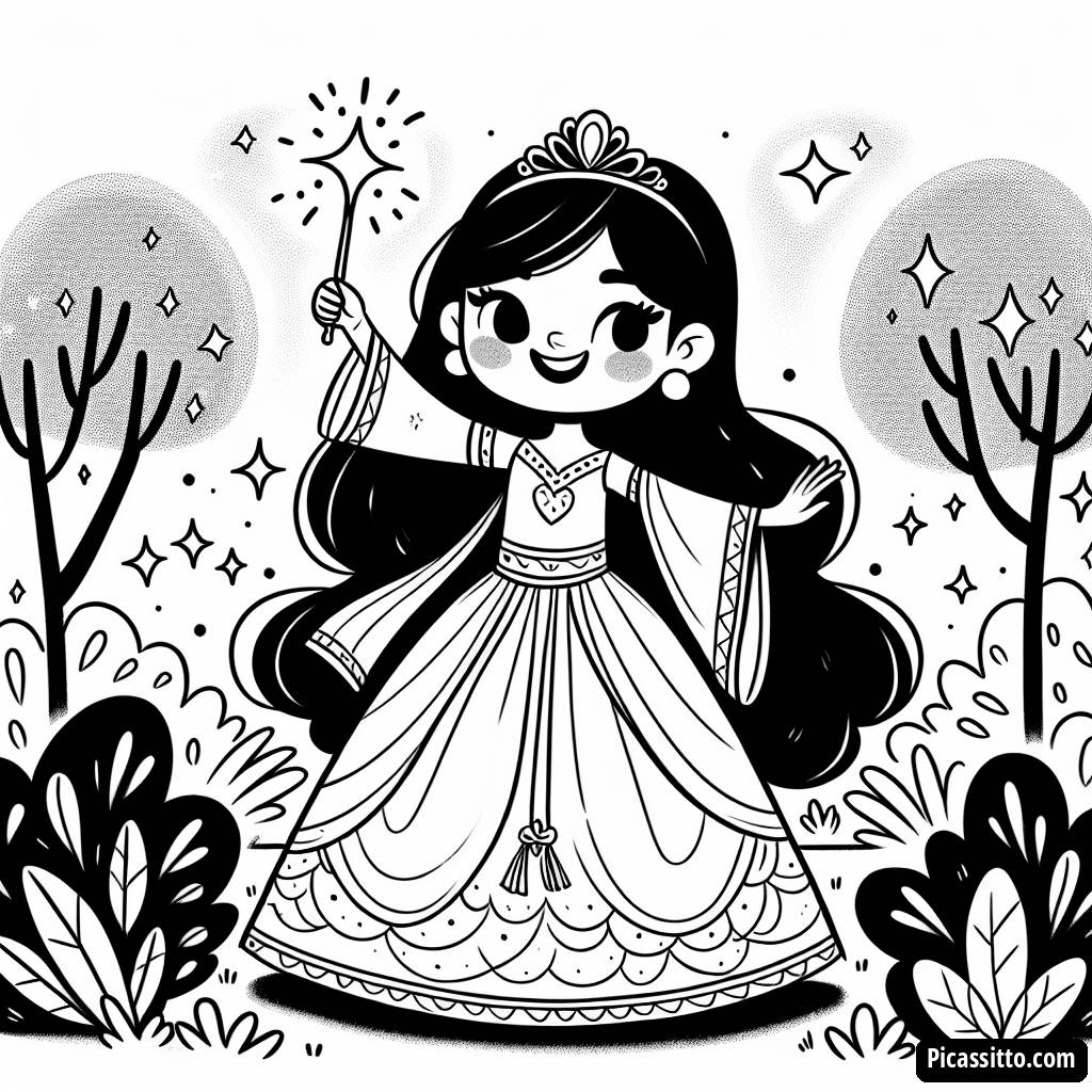 Page à Colorier de la Princesse Envoûtante