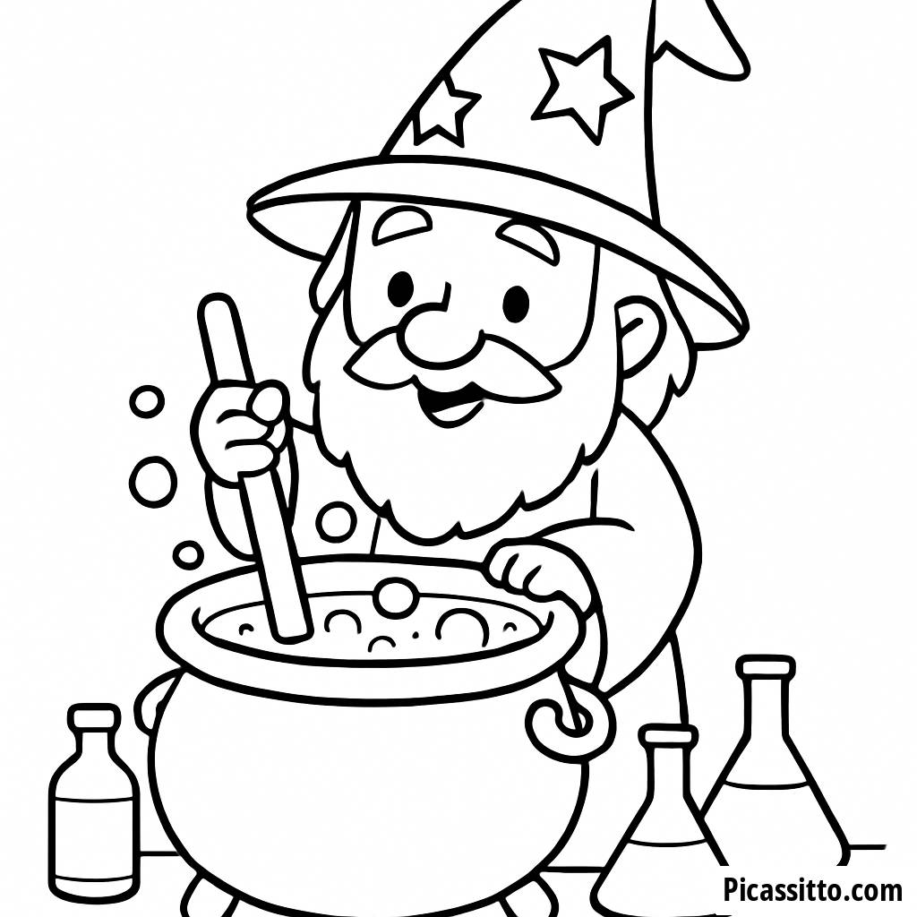 Page à Colorier du Wizard Enchanteur