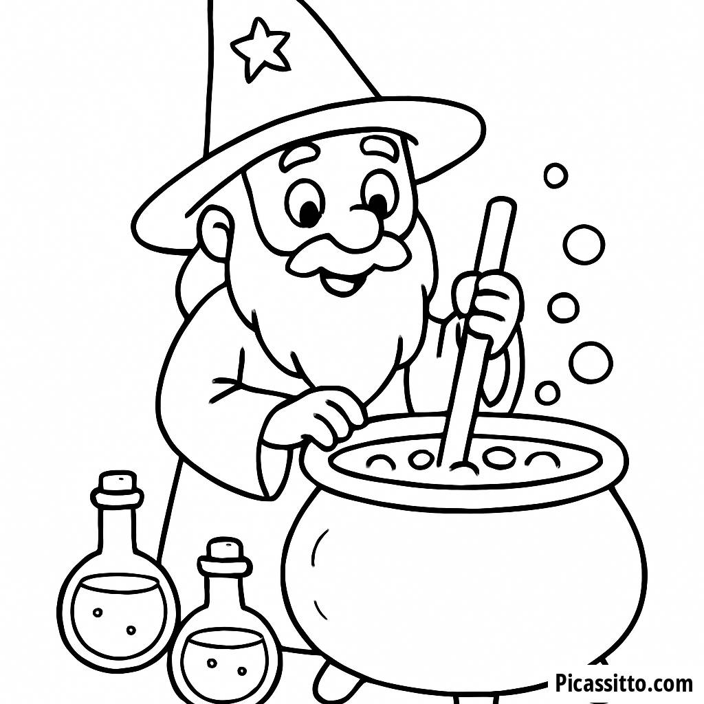 Enchanting Wizard Coloring Page