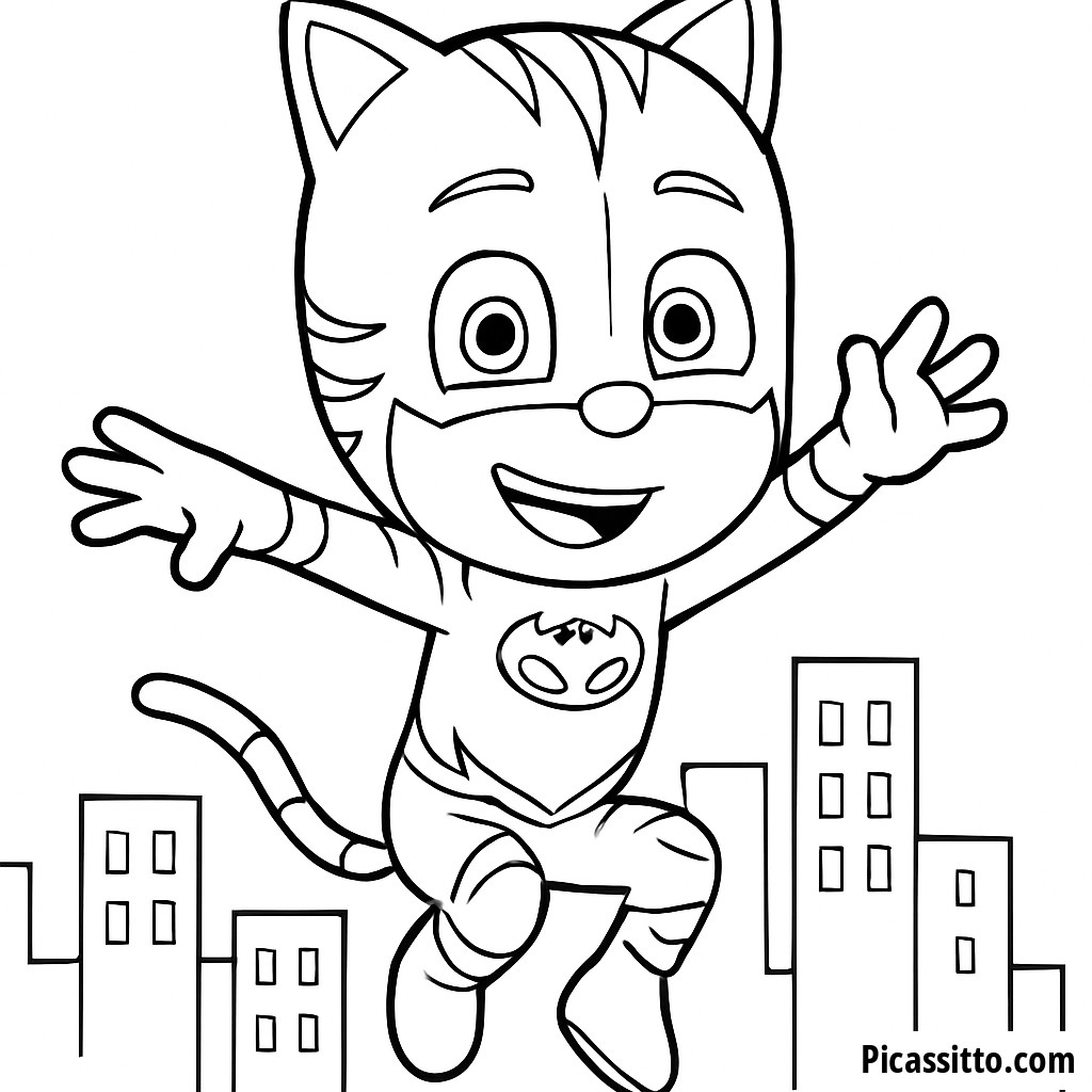 Page à Colorier du Catboy Épique : Saute dans l'Aventure !