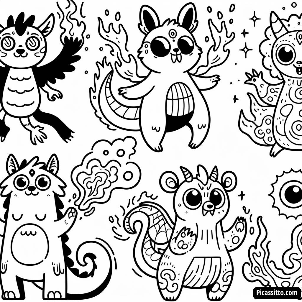 Página para Colorear de Batalla Épica de Pokémon