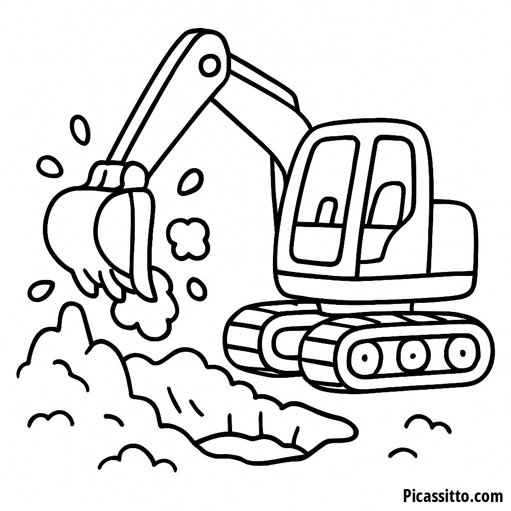 Spannende Bagger Malvorlage