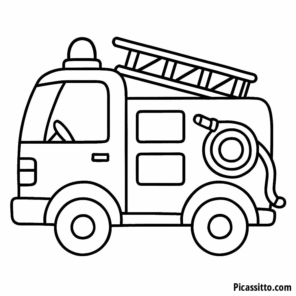 Spannende Feuerwehrauto Ausmalbild