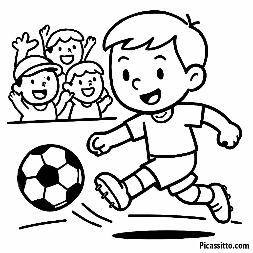 Spannende Fußballspieler Ausmalbild