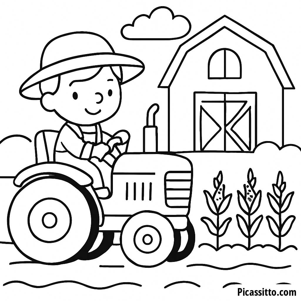 Página para Colorear de la Granja