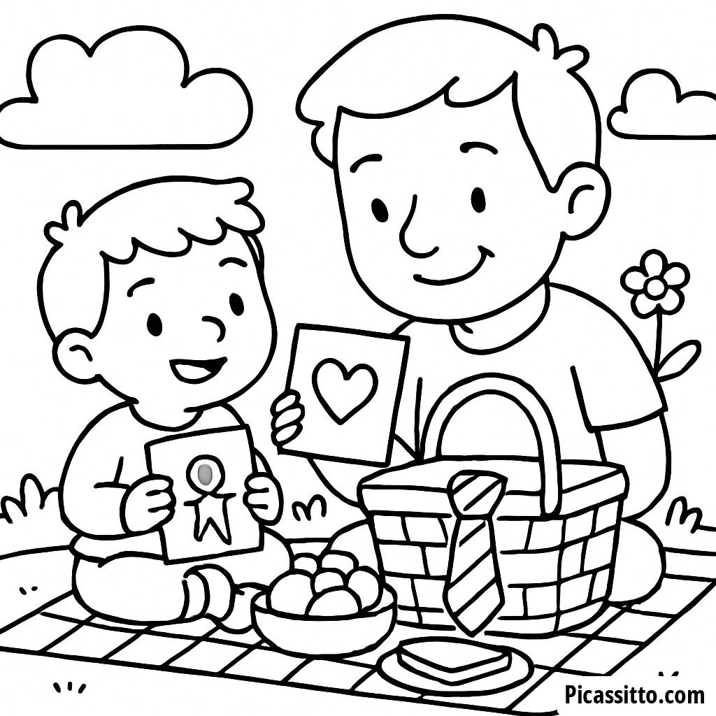 Página para Colorear de Picnic del Día del Padre