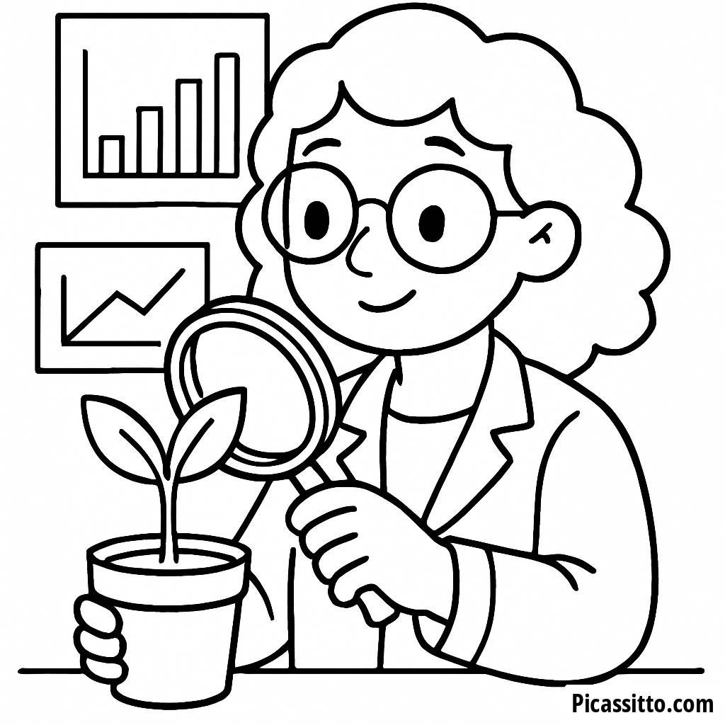 Female Scientist Coloring Page: Explore Nature!