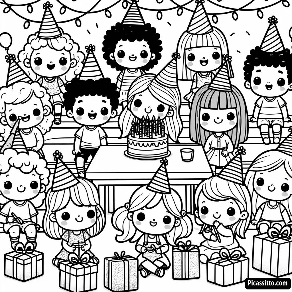 Festlicher Spaß: Ausmalbild zur Geburtstagsfeier