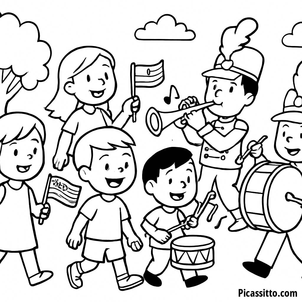 Festive Parade Coloring Page