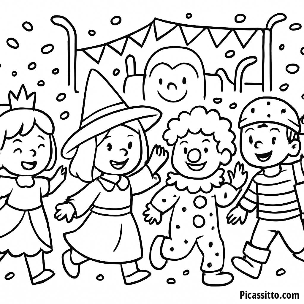 Página para Colorear de Fiesta de Carnaval