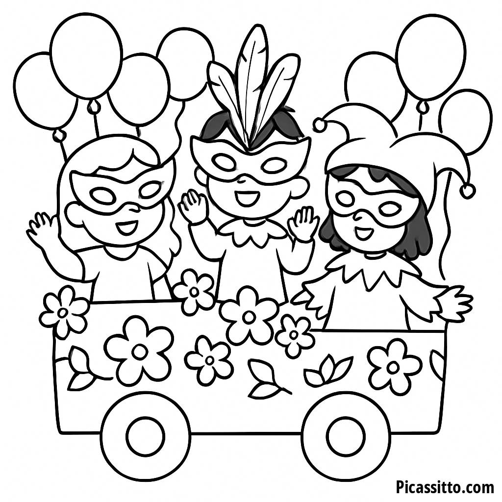 Page à Colorier de Char Festif