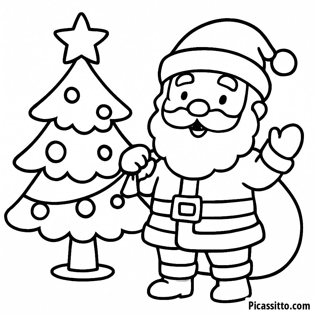 Page à Colorier du Père Noël Festif