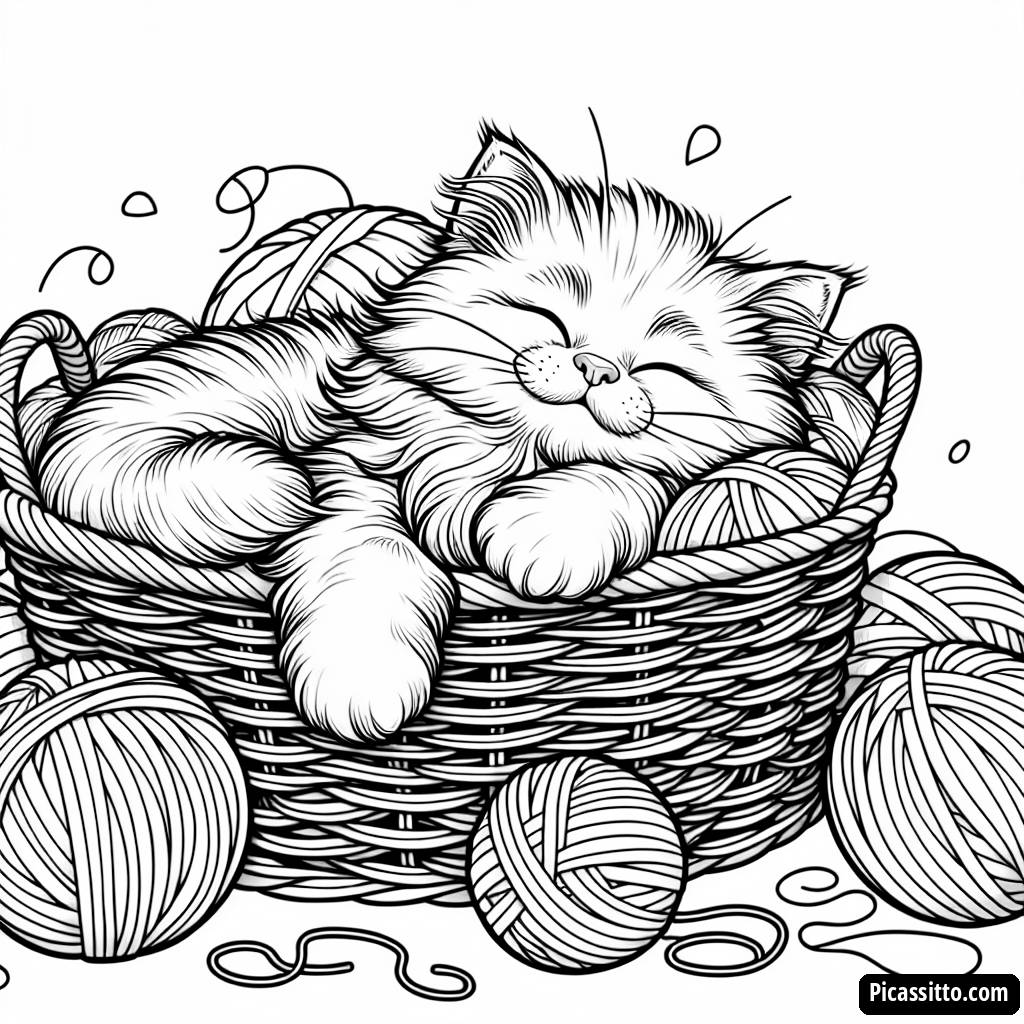 Flauschiges Kätzchen Ausmalbild