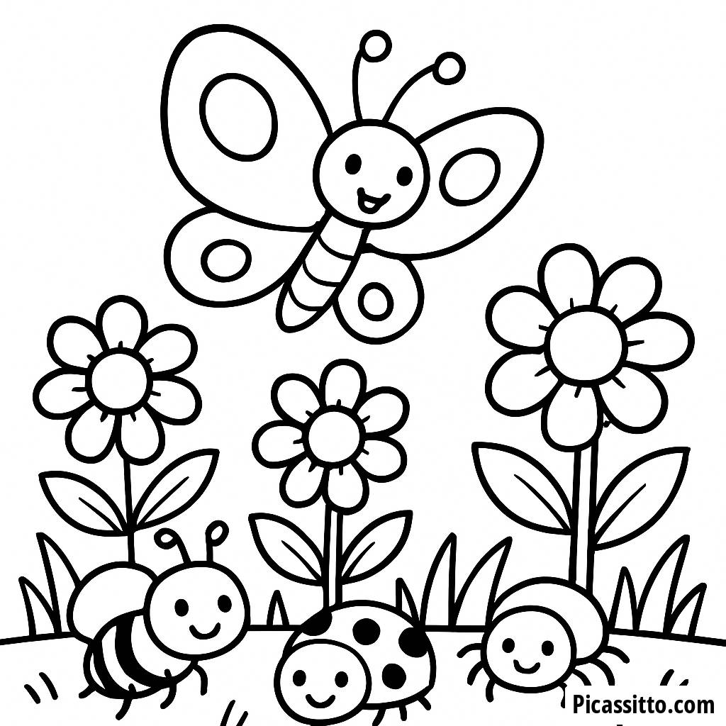 Página para Colorir de Borboleta Planando