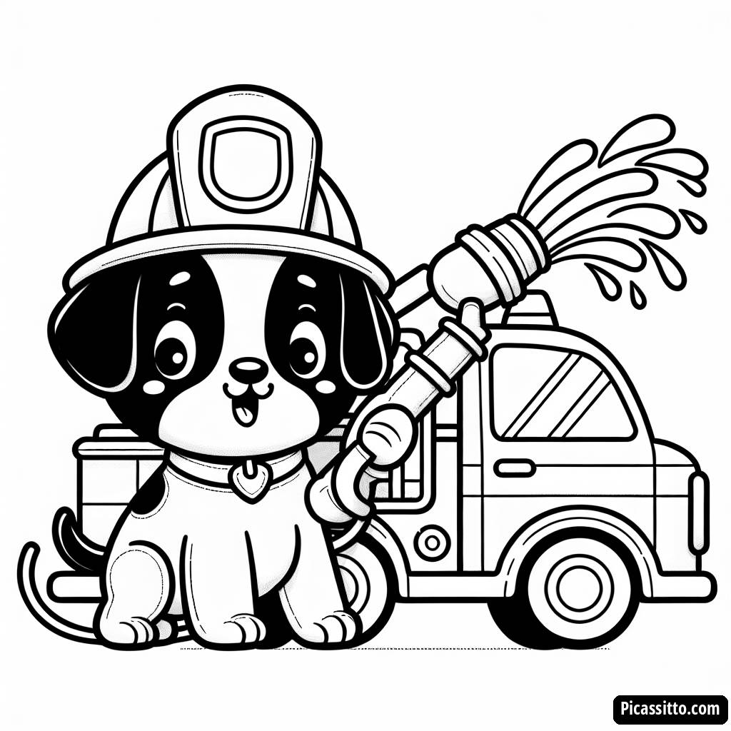 Kostenlose Ausmalbild von Marshall dem Feuerwehrhund