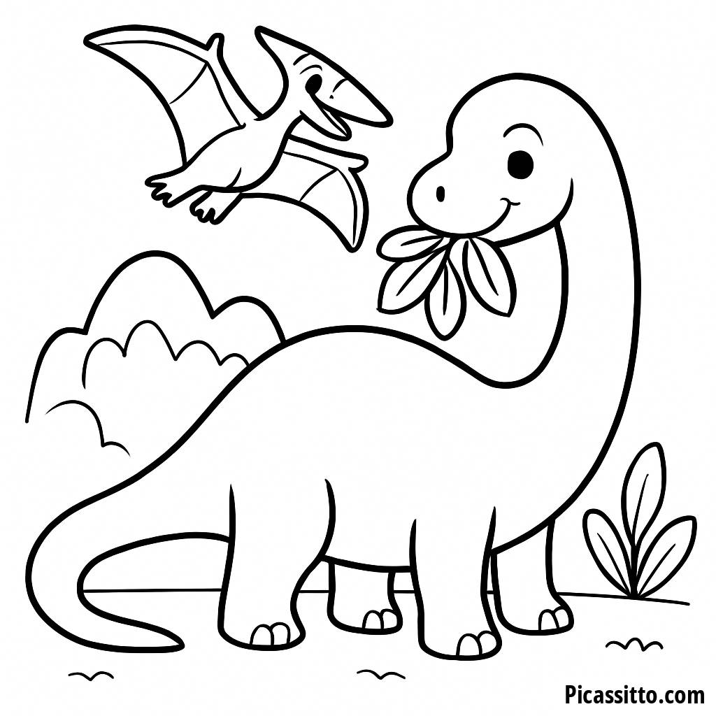 Freundliche Brontosaurus Ausmalbild