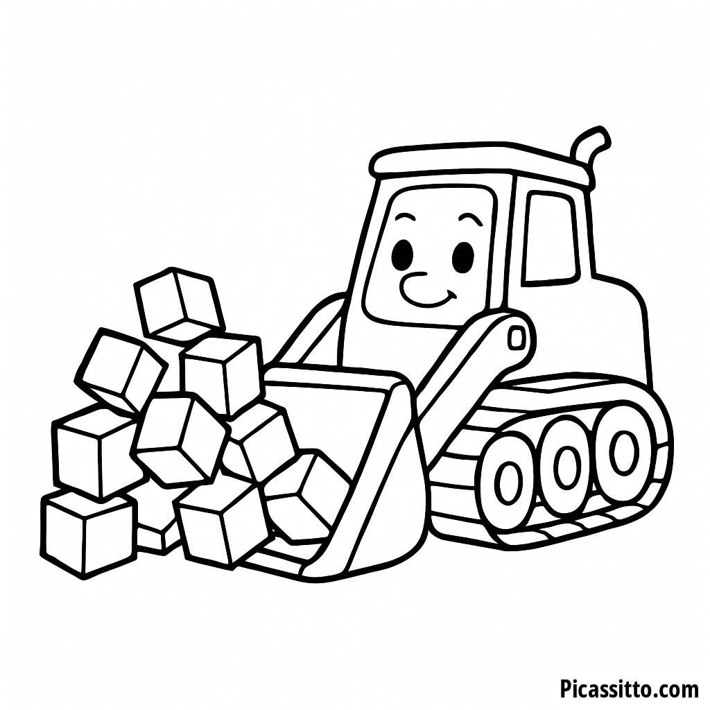 Friendly Bulldozer Coloring Page