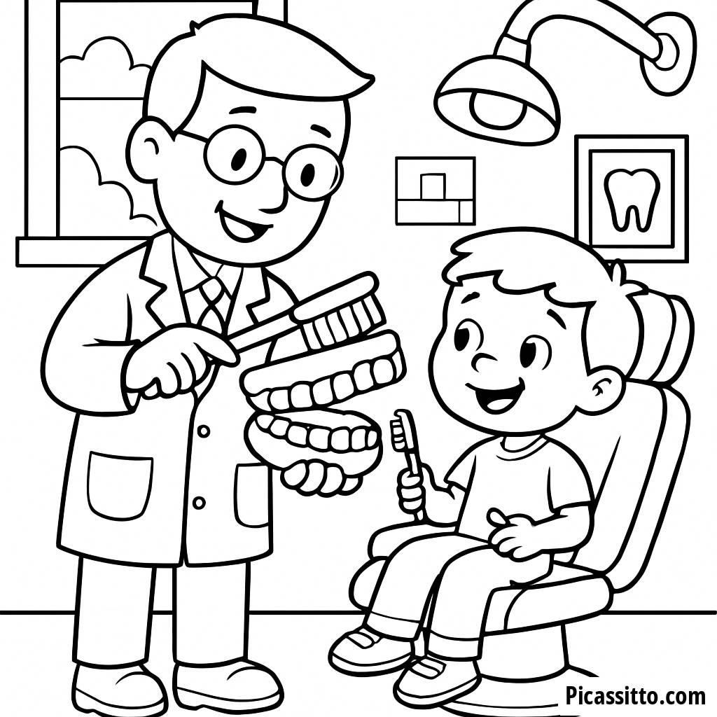 Раскраска Доброго Стоматолога