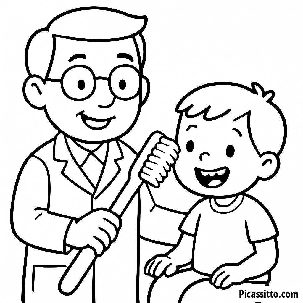 Friendly Dentist Coloring Page