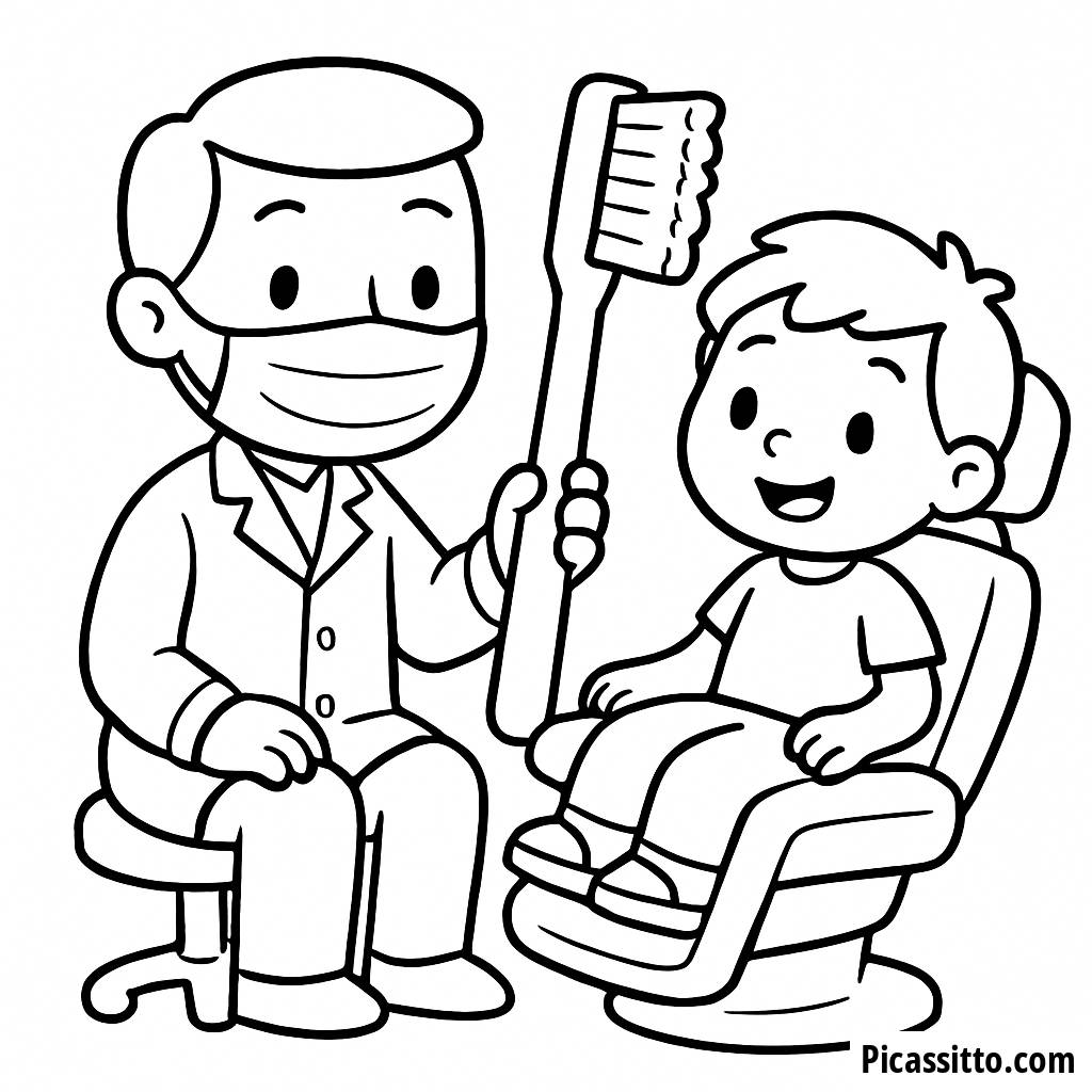 Page à Colorier du Dentiste Amical