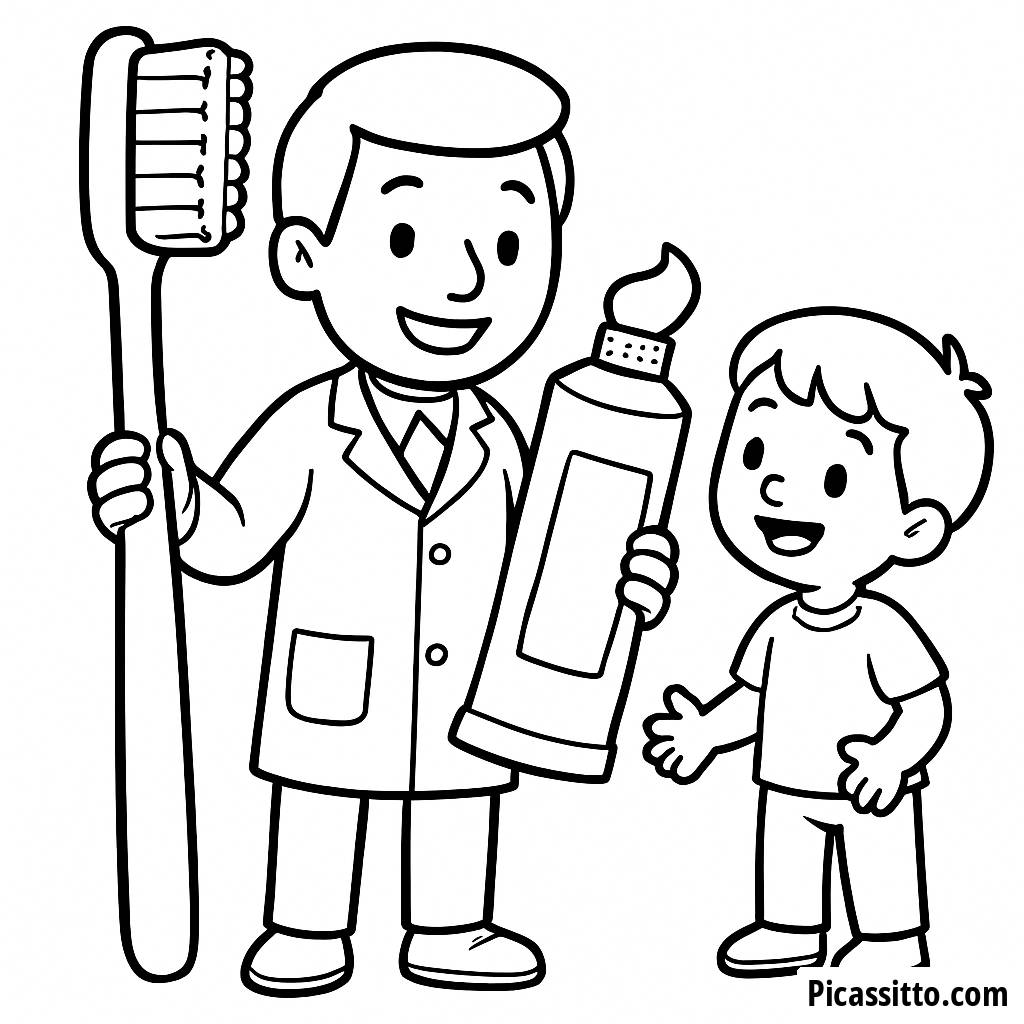 Freundlicher Zahnarzt Malvorlage