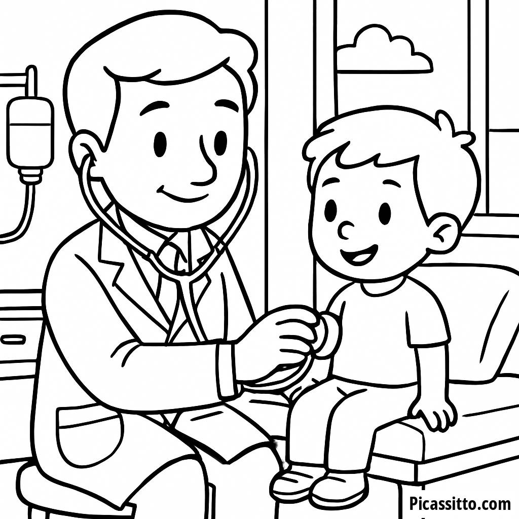 Friendly Doctor Coloring Page