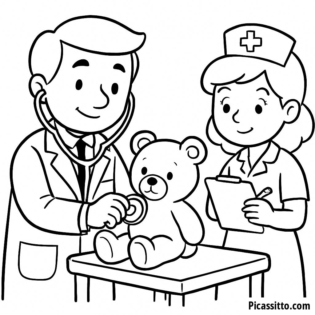 Friendly Doctor Coloring Page