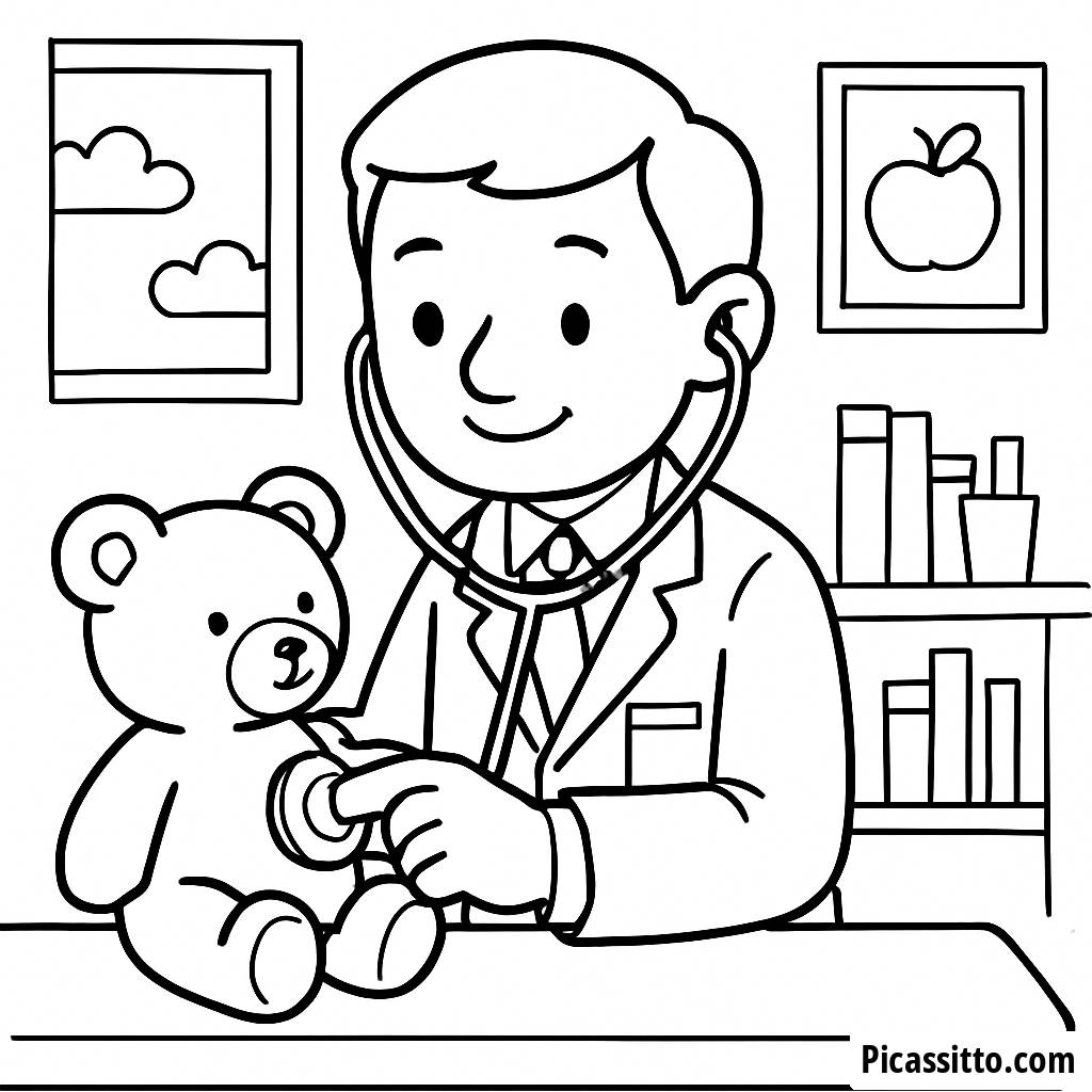 Page à Colorier de Médecin Amical