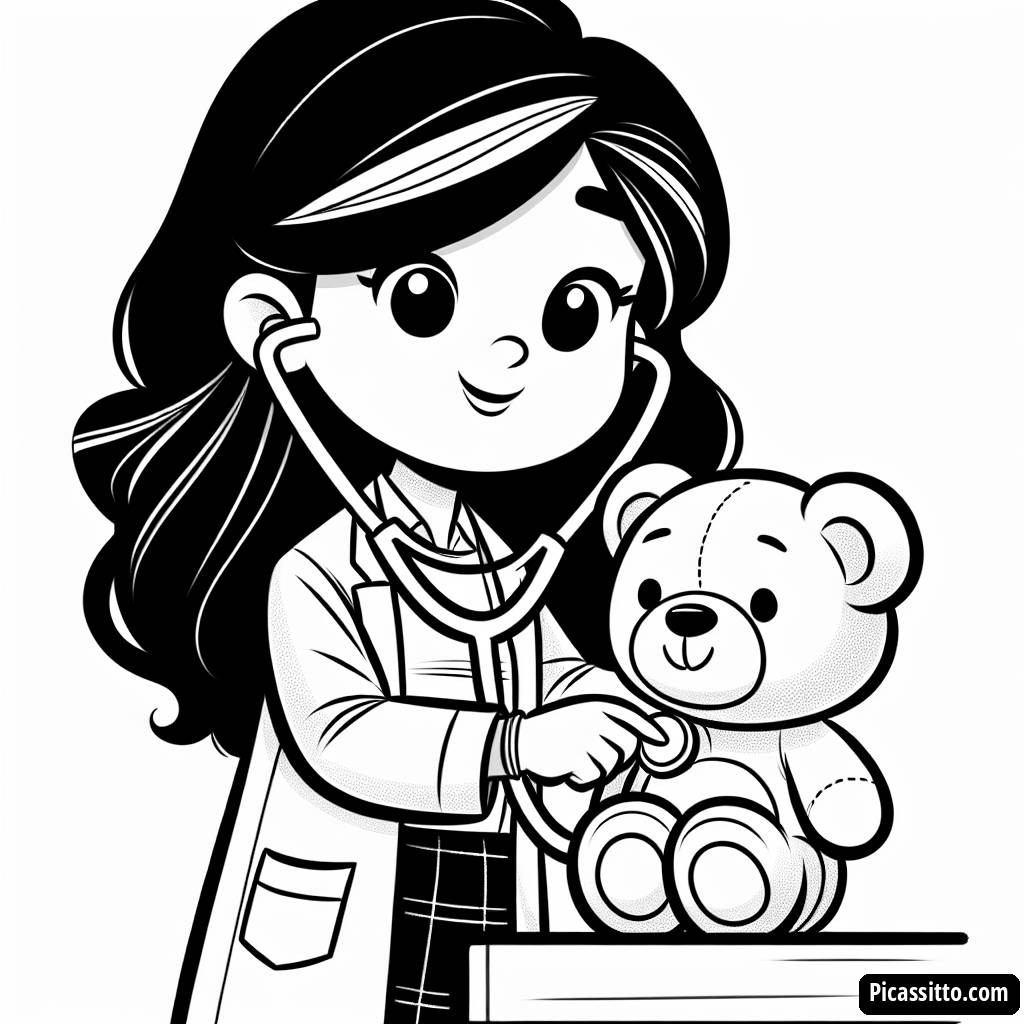 Freundlicher Arzt Malvorlage für Kinder