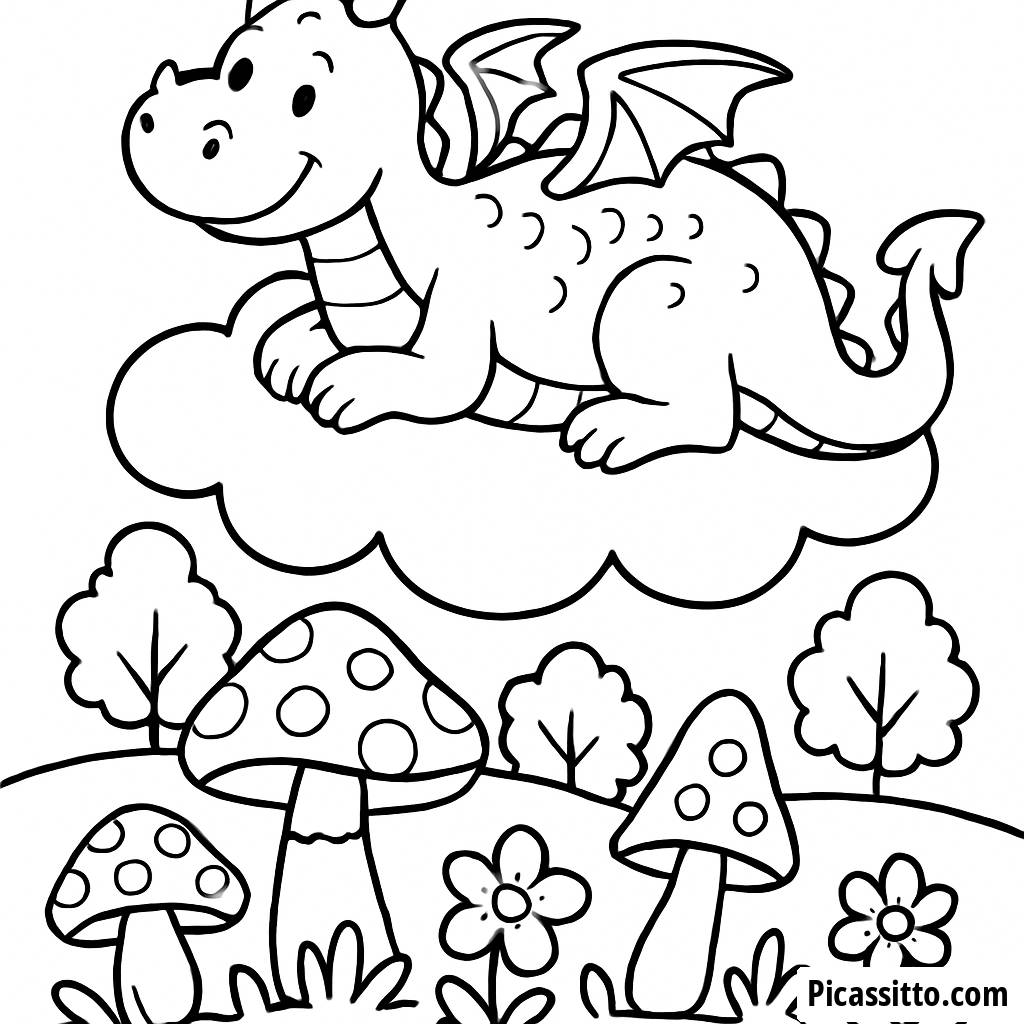 Раскраска Дружелюбного Дракона