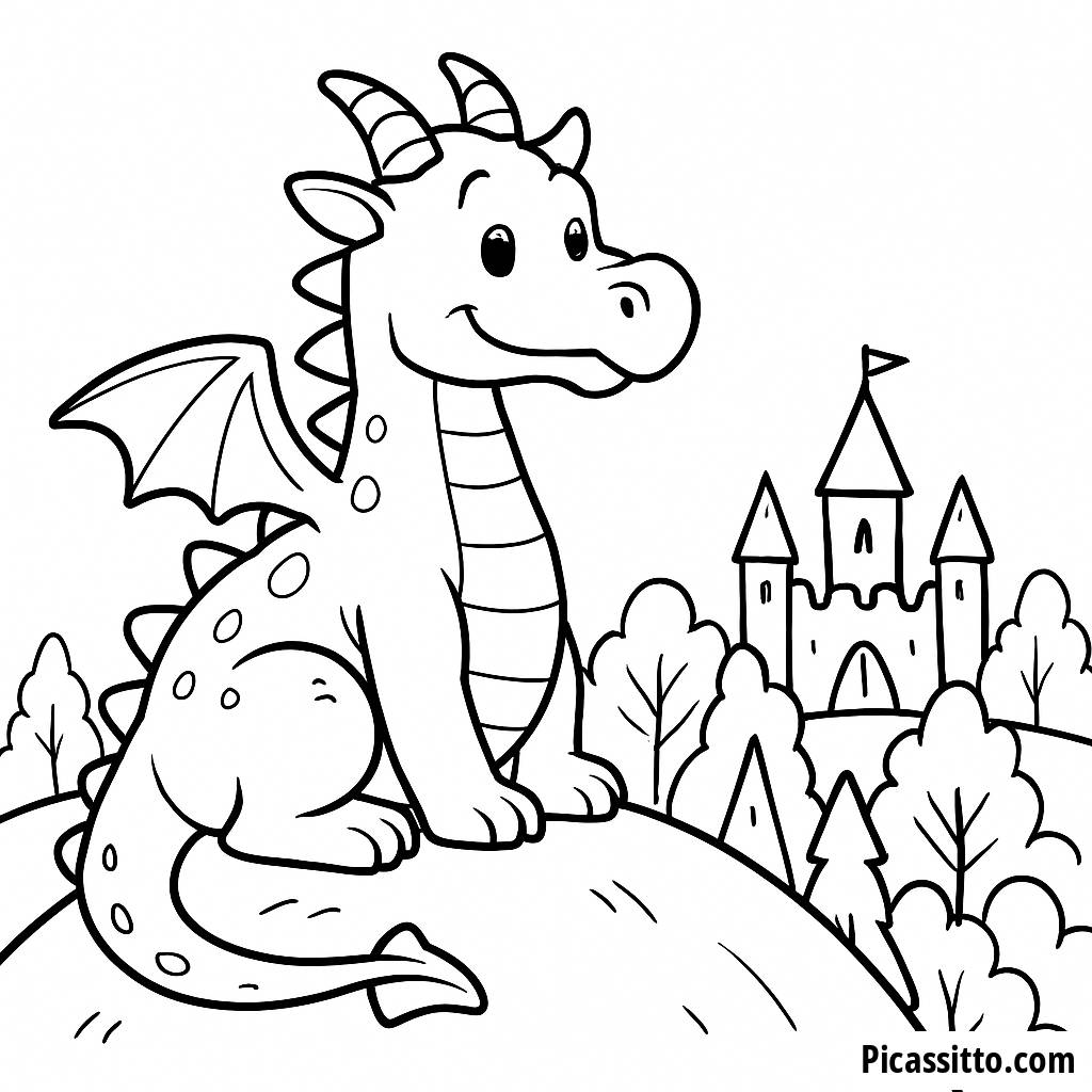 Раскраска Дружелюбного Дракона